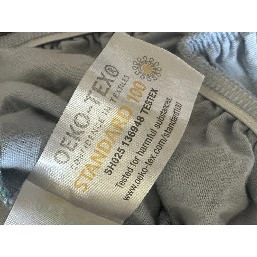 Biloban Organic Cotton Blue Bassinet fitted Sheet Standard size